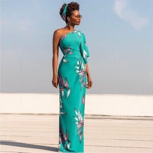 FKSP Leilani jade one shoulder draped dress